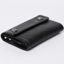 画像をギャラリービューアに読み込む, 新品未使用 CHROME HEARTS クロムハーツ WAVE CRS BTN NOVELTY ウェーブロングウォレット 長財布 クロスボタン ブラック 中古 4a002437