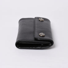 画像をギャラリービューアに読み込む, 新品未使用 CHROME HEARTS クロムハーツ WAVE CRS BTN NOVELTY ウェーブロングウォレット 長財布 クロスボタン ブラック 中古 4a002437
