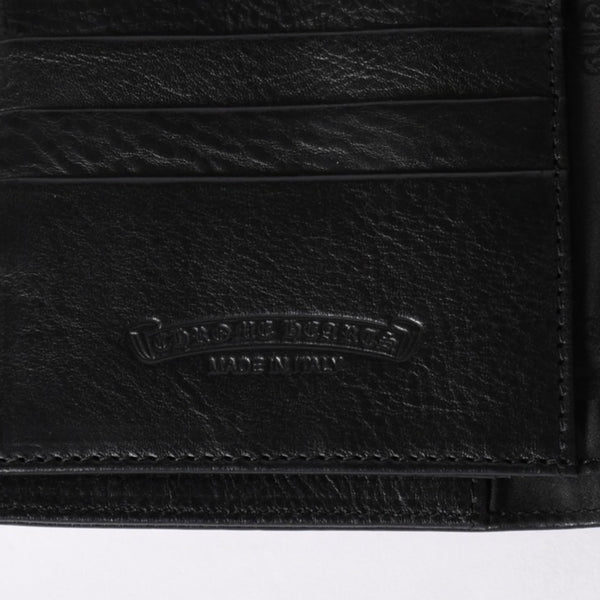 新品未使用 CHROME HEARTS クロムハーツ WAVE CRS BTN NOVELTY ウェーブロングウォレット 長財布 クロスボタン ブラック 中古 4a002437