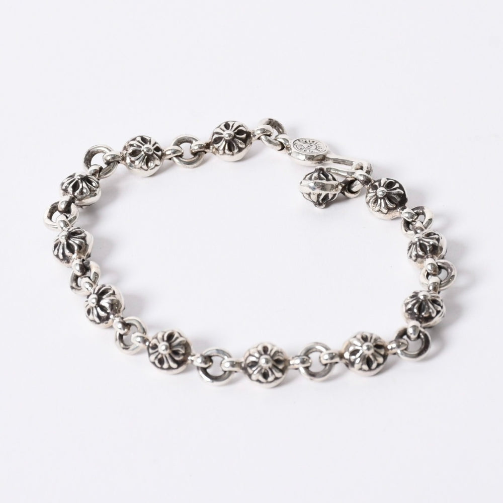 新品未使用 CHROME HEARTS クロムハーツ #1 CROSSBALL #1 クロスボール ブレスレット 重量約53.66g 1991/.925刻印 12LINK 中古 4a002369