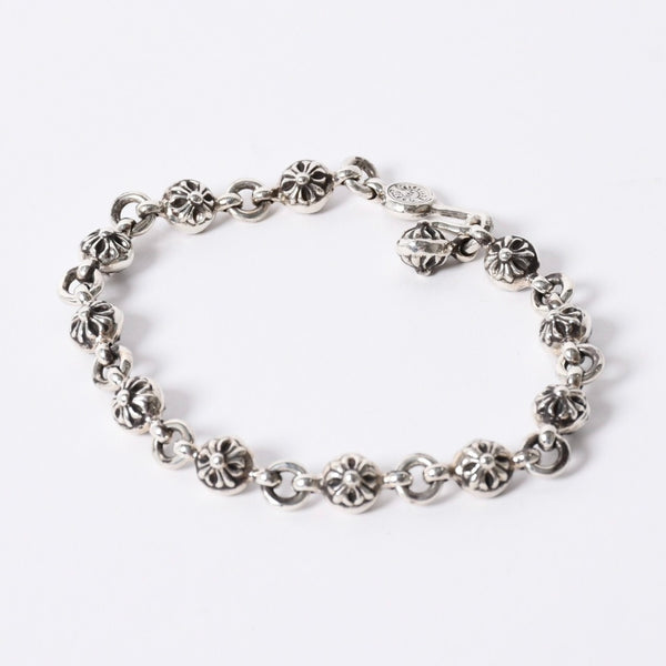 新品未使用 CHROME HEARTS クロムハーツ #1 CROSSBALL #1 クロスボール ブレスレット 重量約53.66g 1991/.925刻印 12LINK 中古 4a002369