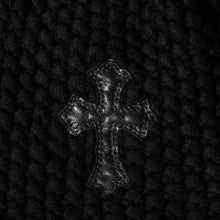 画像をギャラリービューアに読み込む, 新品同様品 CHROME HEARTS クロムハーツ CHクロスパッチ カシミヤ ビーニー ONE SIZE 22cm ビーバーファー ラムレザー ブラック 中古 4a002372