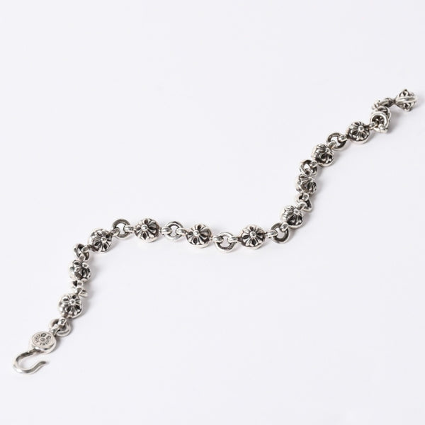 新品未使用 CHROME HEARTS クロムハーツ #1 CROSSBALL #1 クロスボール ブレスレット 重量約53.66g 1991/.925刻印 12LINK 中古 4a002369