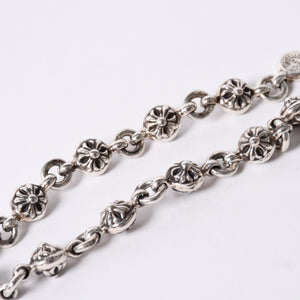 新品未使用 CHROME HEARTS クロムハーツ #1 CROSSBALL #1 クロスボール ブレスレット 重量約53.66g 1991/.925刻印 12LINK 中古 4a002369