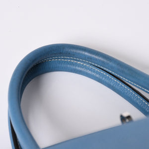 極美品 激レア HERMES エルメス ハンドバッグ バーキン50 トリヨンクレマンス □J刻印 ブルージーン シルバー金具 中古 4a002409