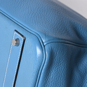 極美品 激レア HERMES エルメス ハンドバッグ バーキン50 トリヨンクレマンス □J刻印 ブルージーン シルバー金具 中古 4a002409