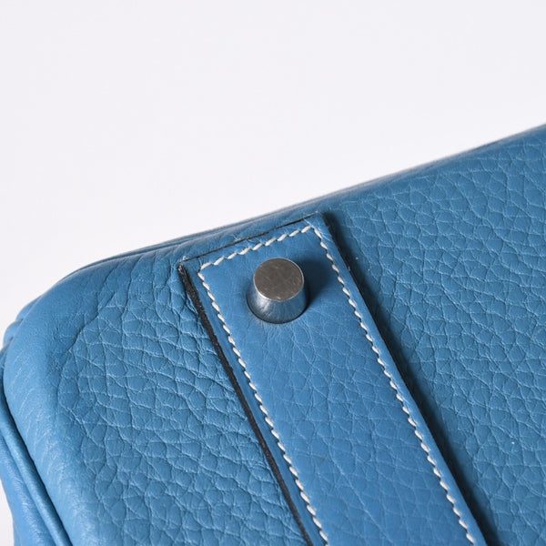 極美品 激レア HERMES エルメス ハンドバッグ バーキン50 トリヨンクレマンス □J刻印 ブルージーン シルバー金具 中古 4a002409