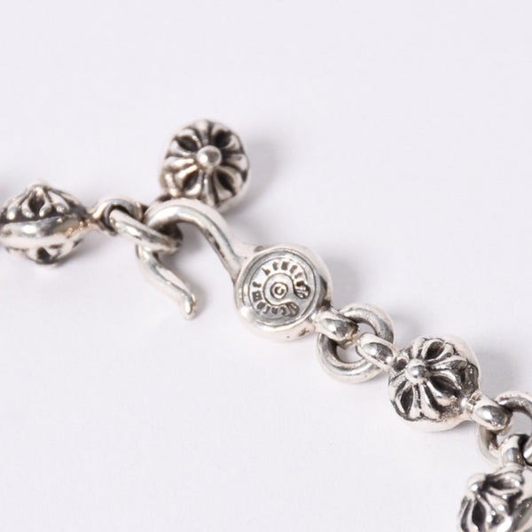 新品未使用 CHROME HEARTS クロムハーツ #1 CROSSBALL #1 クロスボール ブレスレット 重量約53.66g 1991/.925刻印 12LINK 中古 4a002369