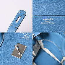 画像をギャラリービューアに読み込む, 極美品 激レア HERMES エルメス ハンドバッグ バーキン50 トリヨンクレマンス □J刻印 ブルージーン シルバー金具 中古 4a002409