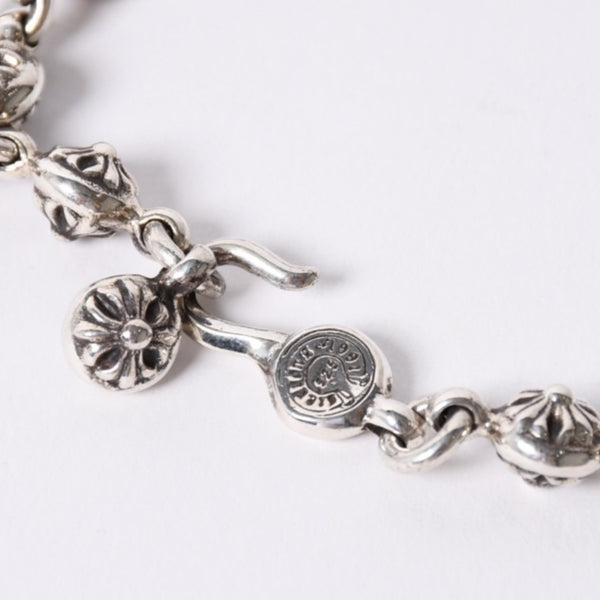 新品未使用 CHROME HEARTS クロムハーツ #1 CROSSBALL #1 クロスボール ブレスレット 重量約53.66g 1991/.925刻印 12LINK 中古 4a002369