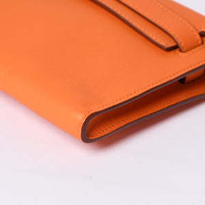 Like new HERMES KELLY CUT Kelly cut handbag Vaux Swift Orange Silver hardware T stamp Used 4a002407