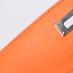 Like new HERMES KELLY CUT Kelly cut handbag Vaux Swift Orange Silver hardware T stamp Used 4a002407
