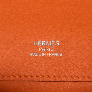 Like new HERMES KELLY CUT Kelly cut handbag Vaux Swift Orange Silver hardware T stamp Used 4a002407