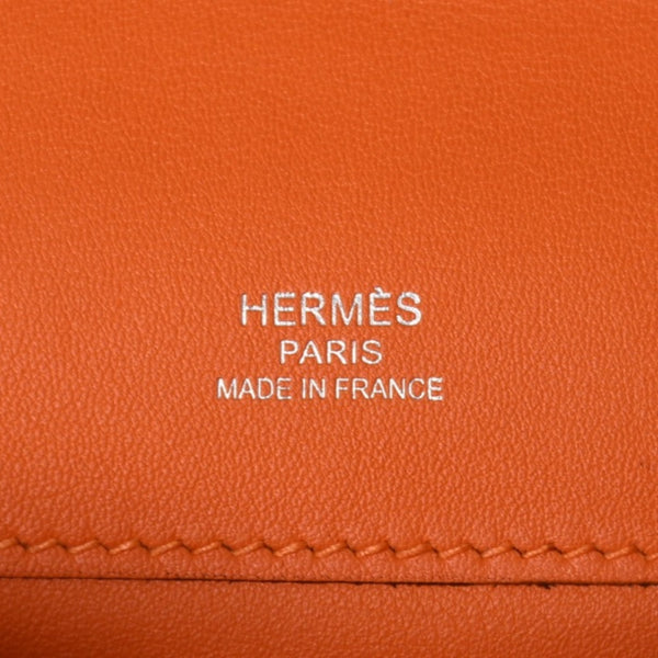 Like new HERMES KELLY CUT Kelly cut handbag Vaux Swift Orange Silver hardware T stamp Used 4a002407