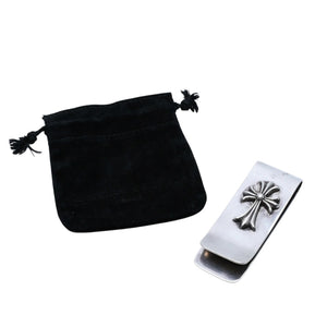CHROME HEARTS クロムハーツ MNY CLIP LARGE マネークリップ ラージ 重量約84.18g STERLING刻印 CHクロス シルバー 美品 中古 4a002373
