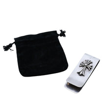 画像をギャラリービューアに読み込む, CHROME HEARTS クロムハーツ MNY CLIP LARGE マネークリップ ラージ 重量約84.18g STERLING刻印 CHクロス シルバー 美品 中古 4a002373