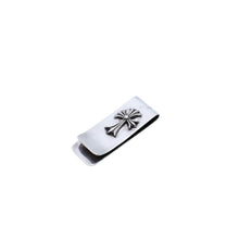 画像をギャラリービューアに読み込む, CHROME HEARTS クロムハーツ MNY CLIP LARGE マネークリップ ラージ 重量約84.18g STERLING刻印 CHクロス シルバー 美品 中古 4a002373