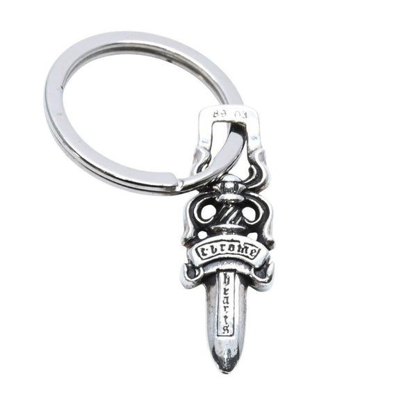 CHROME HEARTS RNG & No.5 DGGR #5 Dagger Key Ring Weight Approx. 7.67g 89/03/.925 Stamped Silver 925 Good Condition Used 4a002370
