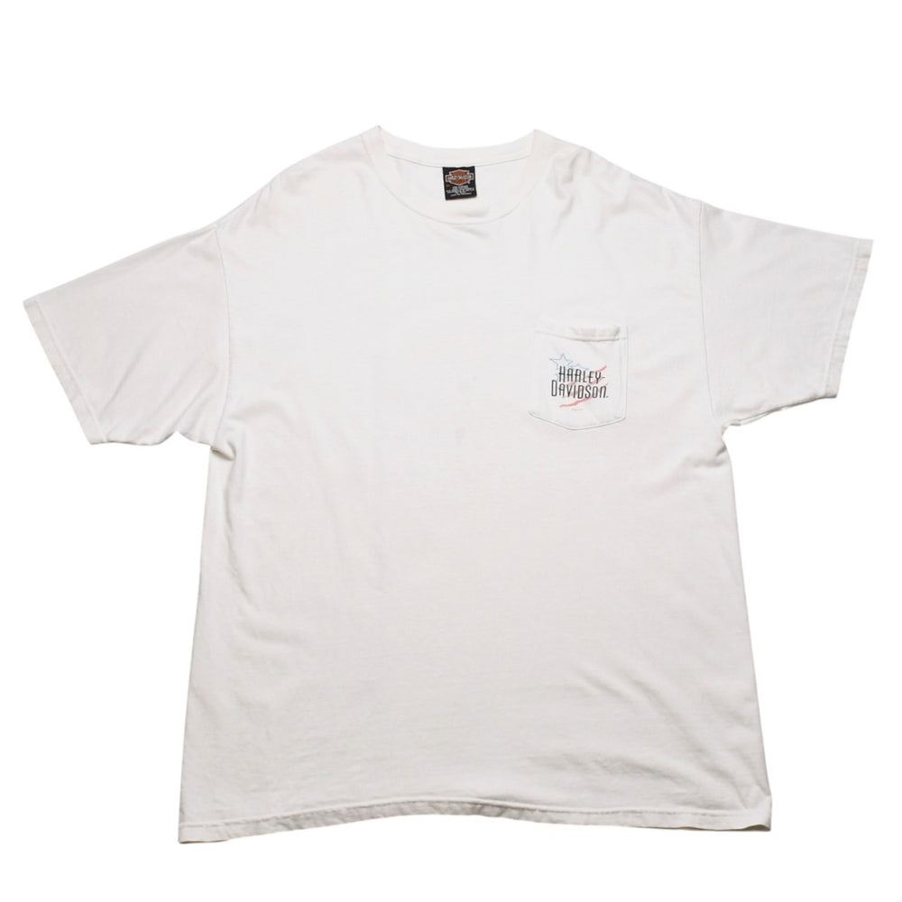 Harley Davidson ハーレーダビッドソン プリント Tシャツ 半袖 ホワイト レッド Daytona Beach, FL 美品 中古 4a002343