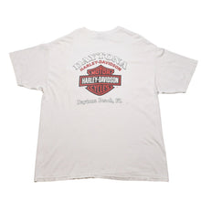 画像をギャラリービューアに読み込む, Harley Davidson ハーレーダビッドソン プリント Tシャツ 半袖 ホワイト レッド Daytona Beach, FL 美品 中古 4a002343
