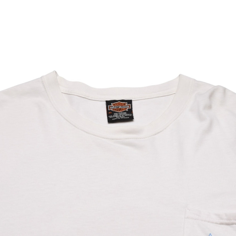 Harley Davidson ハーレーダビッドソン プリント Tシャツ 半袖 ホワイト レッド Daytona Beach, FL 美品 中古 4a002343