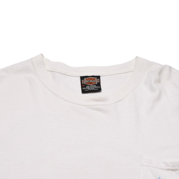 Harley Davidson Harley Davidson Print T-Shirt Short Sleeve White Red Daytona Beach, FL Good Condition Used 4a002343
