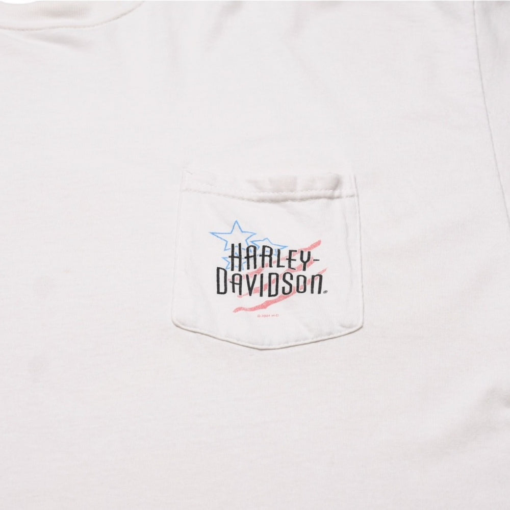 Harley Davidson ハーレーダビッドソン プリント Tシャツ 半袖 ホワイト レッド Daytona Beach, FL 美品 中古 4a002343