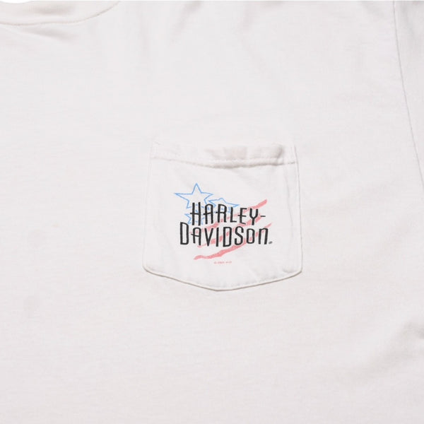Harley Davidson Harley Davidson Print T-Shirt Short Sleeve White Red Daytona Beach, FL Good Condition Used 4a002343
