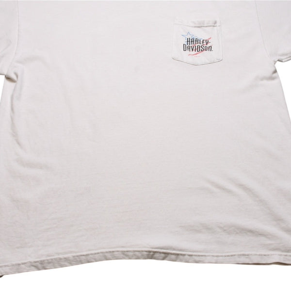 Harley Davidson Harley Davidson Print T-Shirt Short Sleeve White Red Daytona Beach, FL Good Condition Used 4a002343