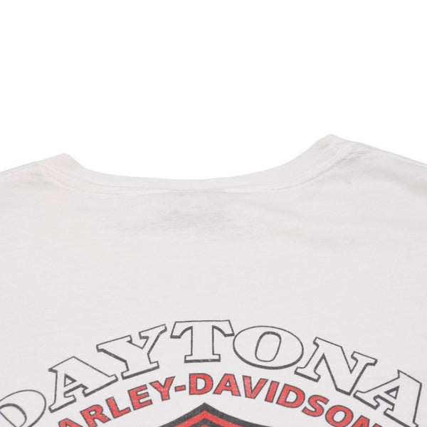 Harley Davidson Harley Davidson Print T-Shirt Short Sleeve White Red Daytona Beach, FL Good Condition Used 4a002343