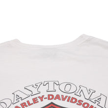 画像をギャラリービューアに読み込む, Harley Davidson ハーレーダビッドソン プリント Tシャツ 半袖 ホワイト レッド Daytona Beach, FL 美品 中古 4a002343