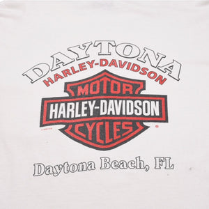 Harley Davidson Harley Davidson Print T-Shirt Short Sleeve White Red Daytona Beach, FL Good Condition Used 4a002343