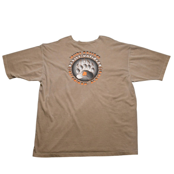 HARLEY DAVIDSON ハーレーダビッドソン モーターサイクル Tシャツ ベージュ ブラウン サイズXXL 美品 中古 4a002344