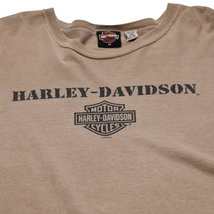 HARLEY DAVIDSON ハーレーダビッドソン モーターサイクル Tシャツ ベージュ ブラウン サイズXXL 美品 中古 4a002344