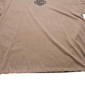 HARLEY DAVIDSON ハーレーダビッドソン モーターサイクル Tシャツ ベージュ ブラウン サイズXXL 美品 中古 4a002344