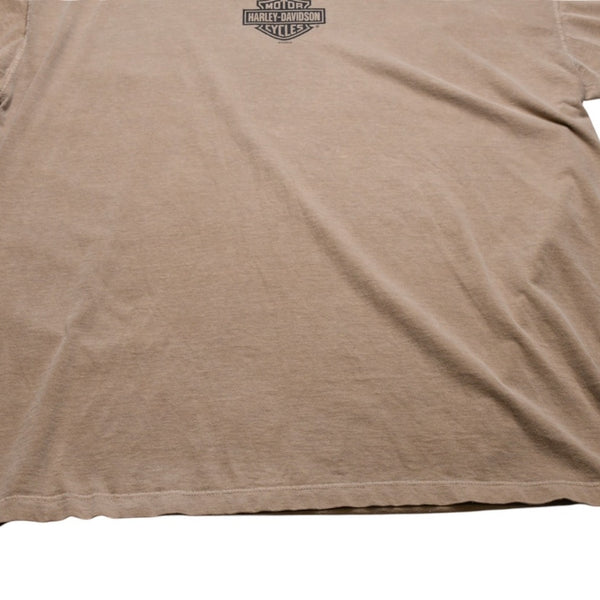 HARLEY DAVIDSON ハーレーダビッドソン モーターサイクル Tシャツ ベージュ ブラウン サイズXXL 美品 中古 4a002344