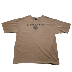HARLEY DAVIDSON ハーレーダビッドソン モーターサイクル Tシャツ ベージュ ブラウン サイズXXL 美品 中古 4a002344