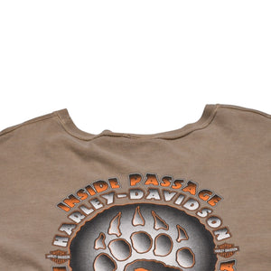 HARLEY DAVIDSON ハーレーダビッドソン モーターサイクル Tシャツ ベージュ ブラウン サイズXXL 美品 中古 4a002344
