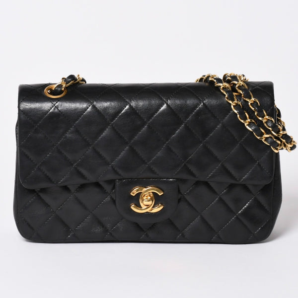 CHANEL シャネル マトラッセ23 Wフラップ Wチェーンショルダーバッグ A2500 1番台 ココマーク ラムスキン ブラック 美品 中古 4a002376