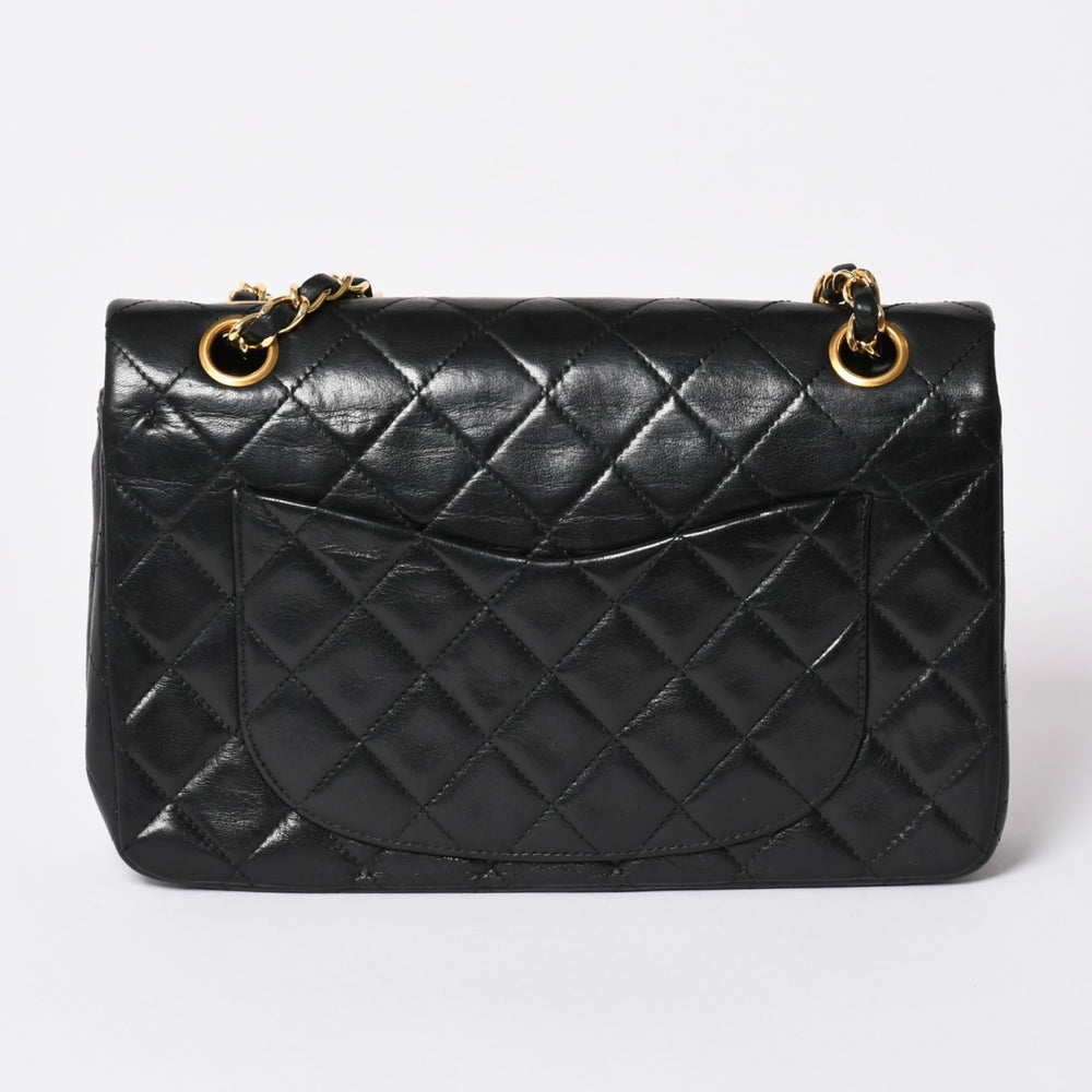 CHANEL Matelasse 23 W Flap W Chain Shoulder Bag A2500 No. 1 Coco Mark Lambskin Black Good Condition Used 4a002376