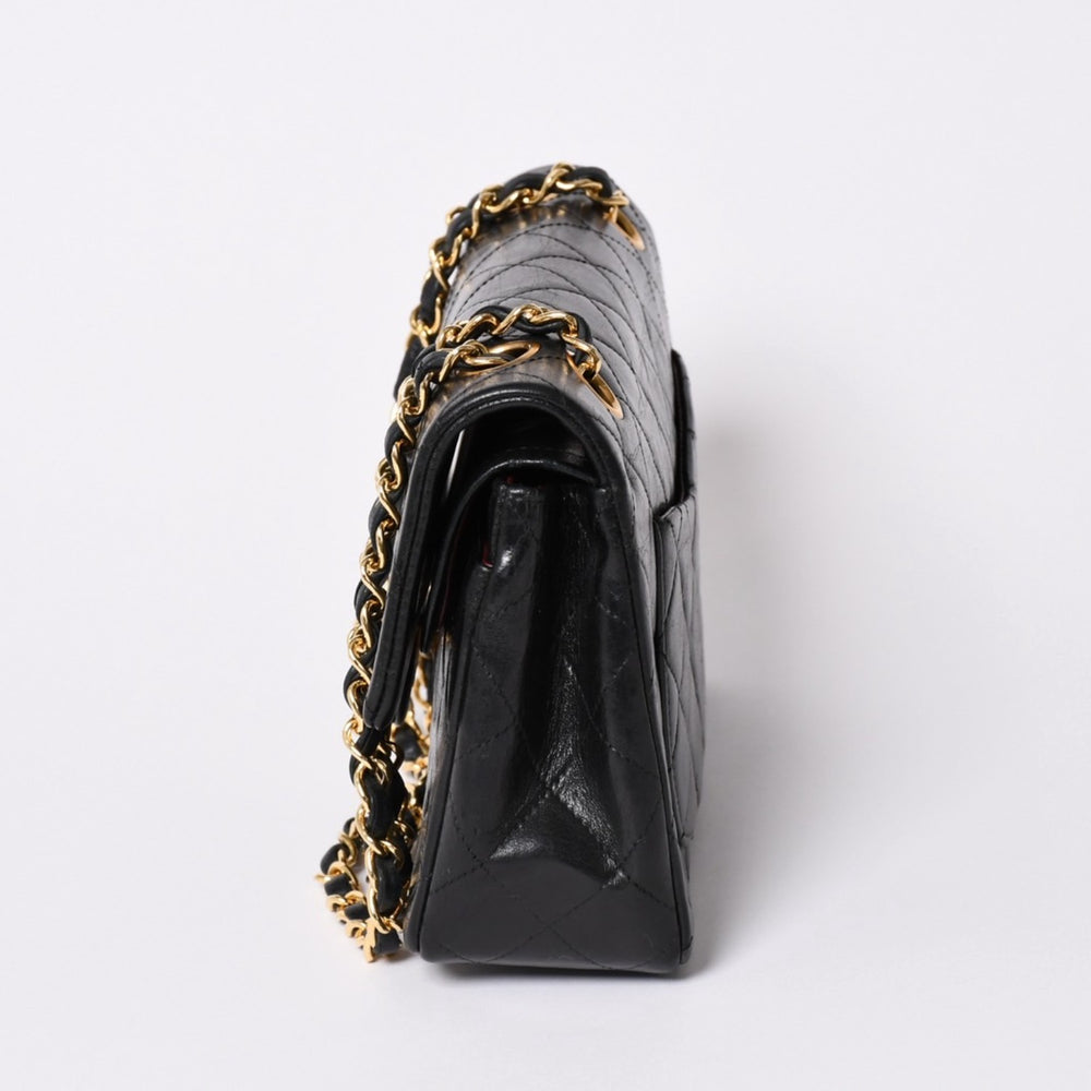 CHANEL Matelasse 23 W Flap W Chain Shoulder Bag A2500 No. 1 Coco Mark Lambskin Black Good Condition Used 4a002376