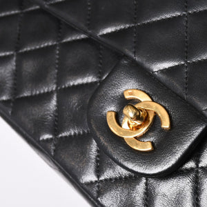 CHANEL シャネル マトラッセ23 Wフラップ Wチェーンショルダーバッグ A2500 1番台 ココマーク ラムスキン ブラック 美品 中古 4a002376