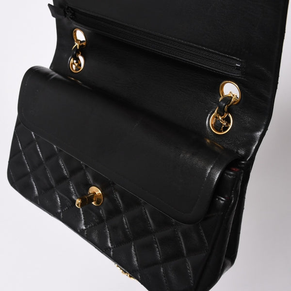 CHANEL シャネル マトラッセ23 Wフラップ Wチェーンショルダーバッグ A2500 1番台 ココマーク ラムスキン ブラック 美品 中古 4a002376