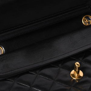 CHANEL シャネル マトラッセ23 Wフラップ Wチェーンショルダーバッグ A2500 1番台 ココマーク ラムスキン ブラック 美品 中古 4a002376