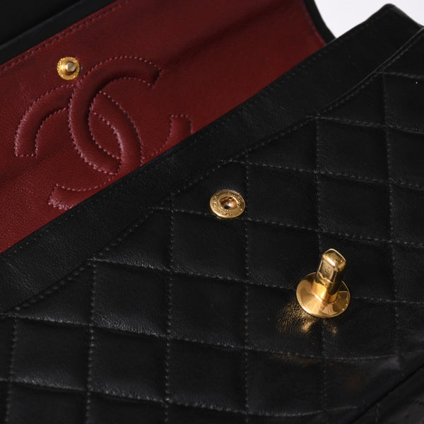 CHANEL シャネル マトラッセ23 Wフラップ Wチェーンショルダーバッグ A2500 1番台 ココマーク ラムスキン ブラック 美品 中古 4a002376
