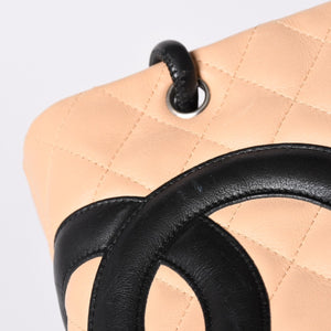 CHANEL シャネル CANBON カンボンライン スモール トートバッグ A25166 9番台 ココマーク カーフスキン ベージュ 美品 中古 4a002413