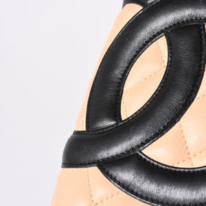 CHANEL シャネル CANBON カンボンライン スモール トートバッグ A25166 9番台 ココマーク カーフスキン ベージュ 美品 中古 4a002413