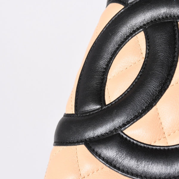 CHANEL シャネル CANBON カンボンライン スモール トートバッグ A25166 9番台 ココマーク カーフスキン ベージュ 美品 中古 4a002413