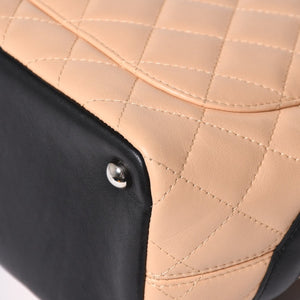 CHANEL シャネル CANBON カンボンライン スモール トートバッグ A25166 9番台 ココマーク カーフスキン ベージュ 美品 中古 4a002413