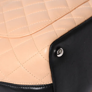 CHANEL シャネル CANBON カンボンライン スモール トートバッグ A25166 9番台 ココマーク カーフスキン ベージュ 美品 中古 4a002413